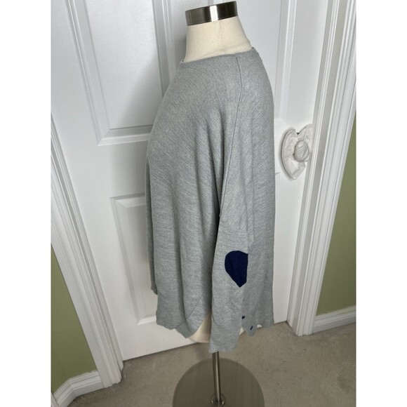 MERSEA The Amour Pullover Sweater One Size Gray Navy Heart Patch - Picture 6 of 9